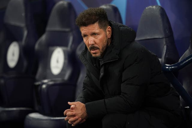 Diego Simeone saw Atletico Madrid slip to defeat in Mallorca (Dave Thompson/AP)