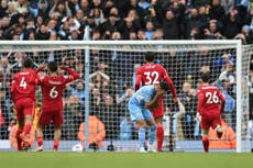 Manchester City maintain title lead but Liverpool keep race alive in thrilling draw