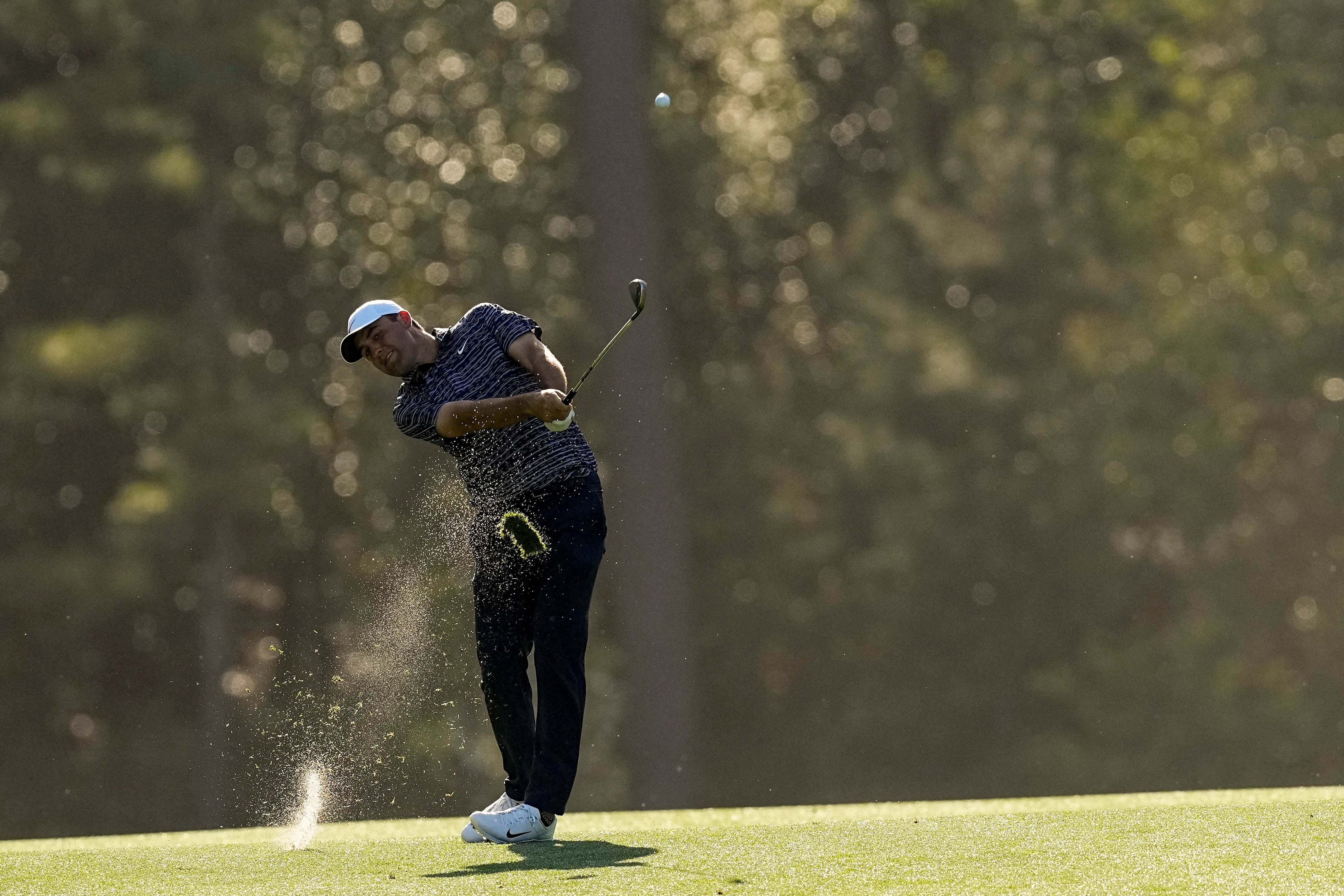 Scottie Scheffler on the 14th fairway in the final round on his way to becoming Masters champion (Robert F Bukaty/AP)