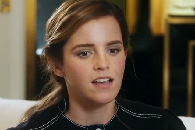 <p>Emma Watson in her interview with Paris Lees</p>