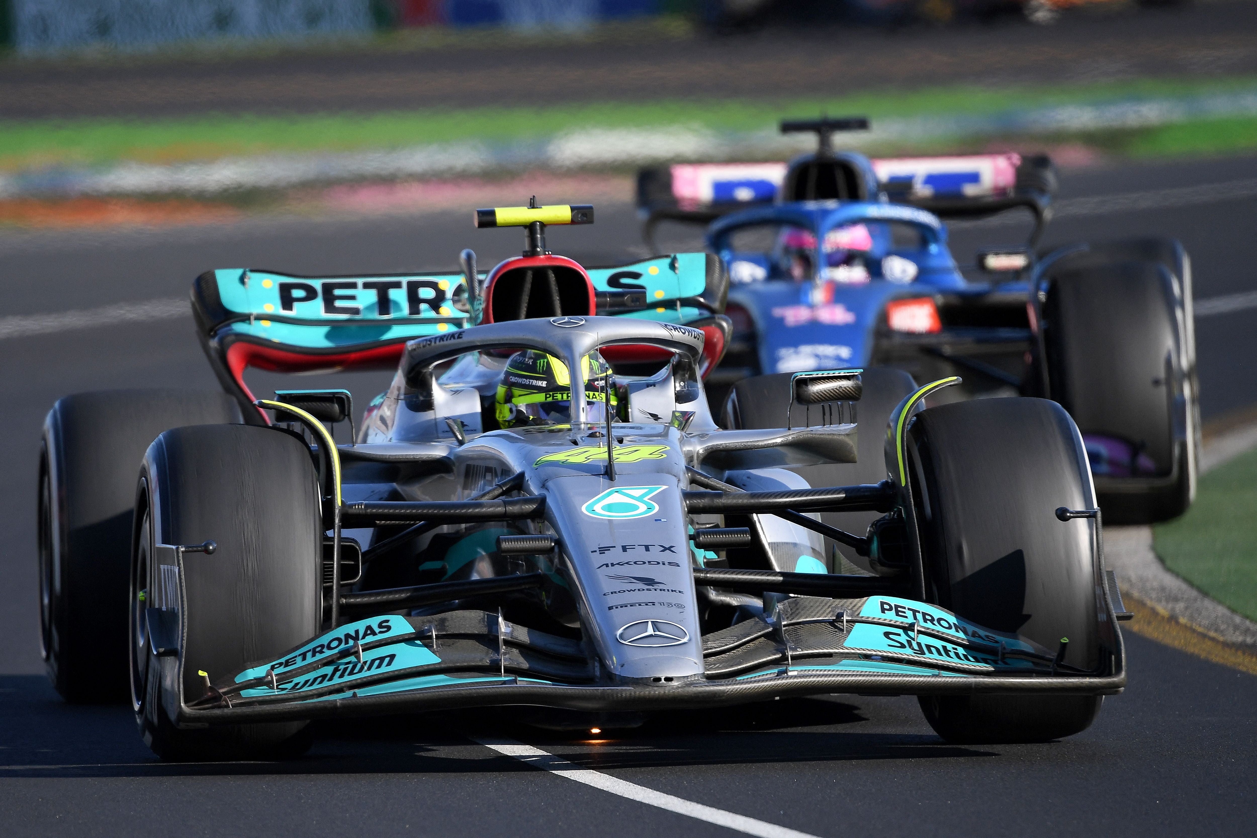 Lewis Hamilton on track in Melbourne