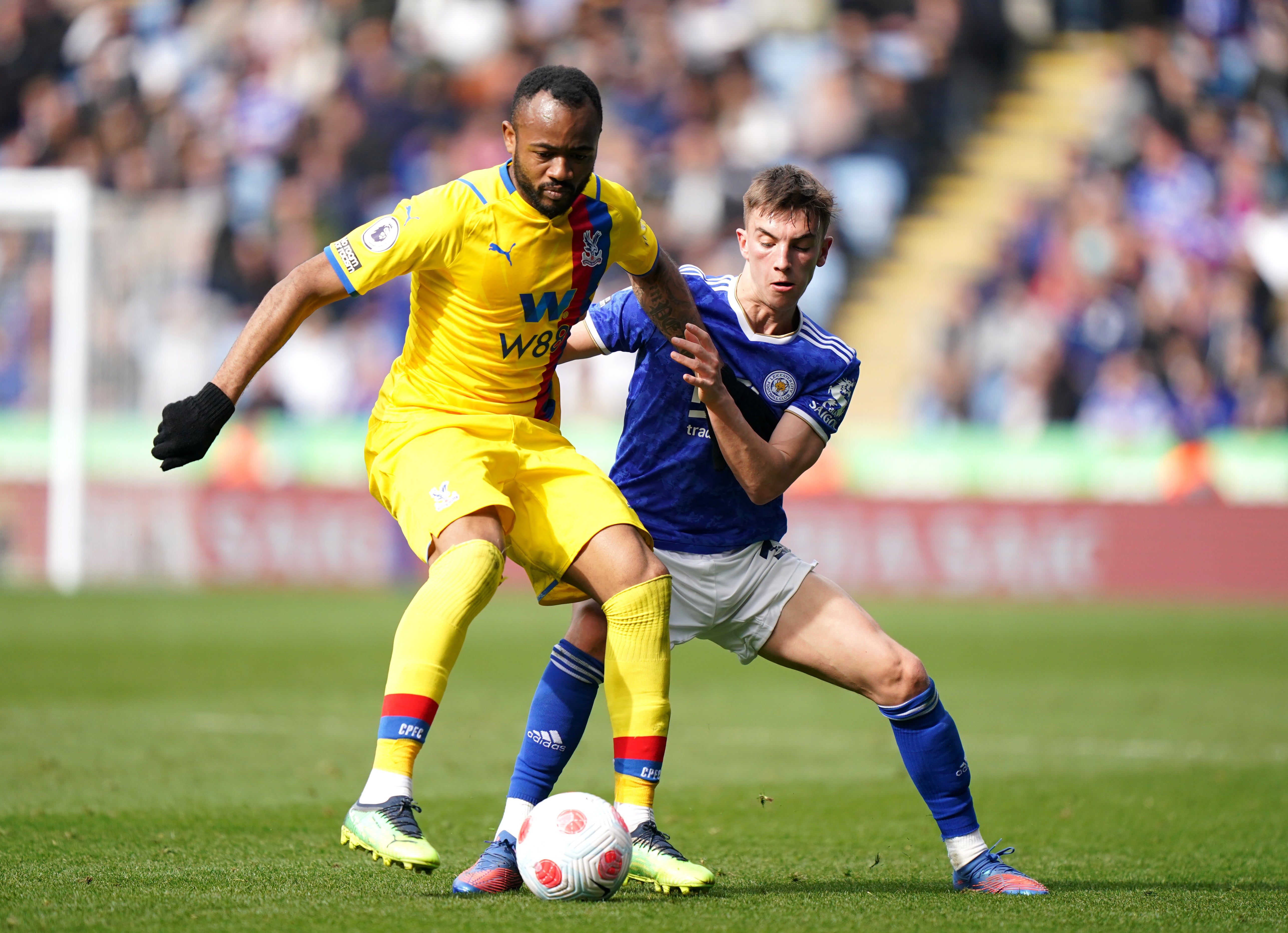 Jordan Ayew was part of the Palace side that lost at Leicester (Tim Goode/PA)