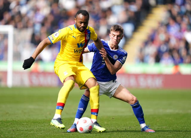 Jordan Ayew was part of the Palace side that lost at Leicester (Tim Goode/PA)