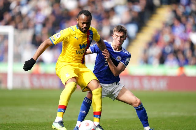 Jordan Ayew was part of the Palace side that lost at Leicester (Tim Goode/PA)