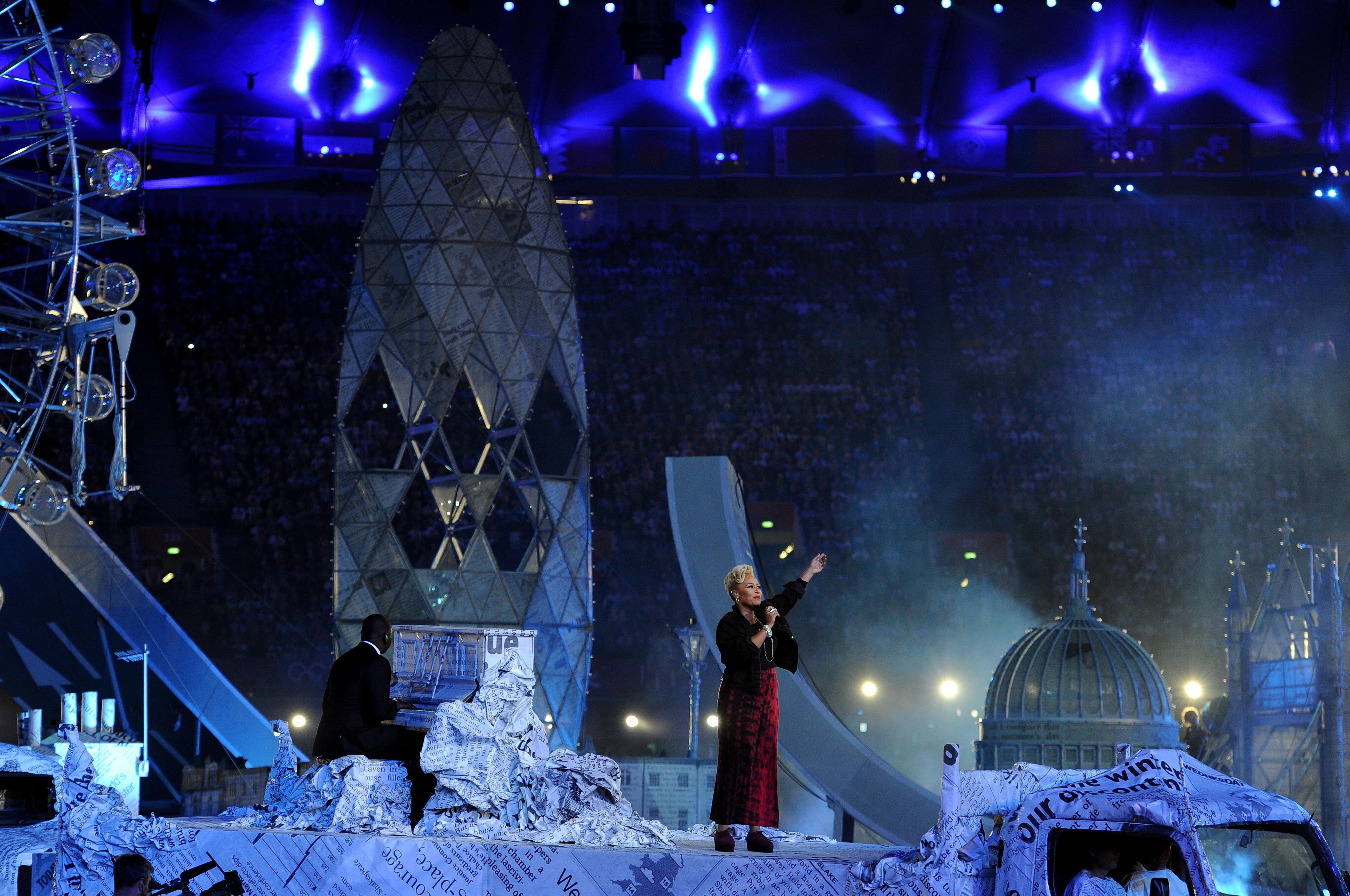 Emeli Sande performs during the Olympic Games closing ceremony in London (Owen Humphreys/PA)