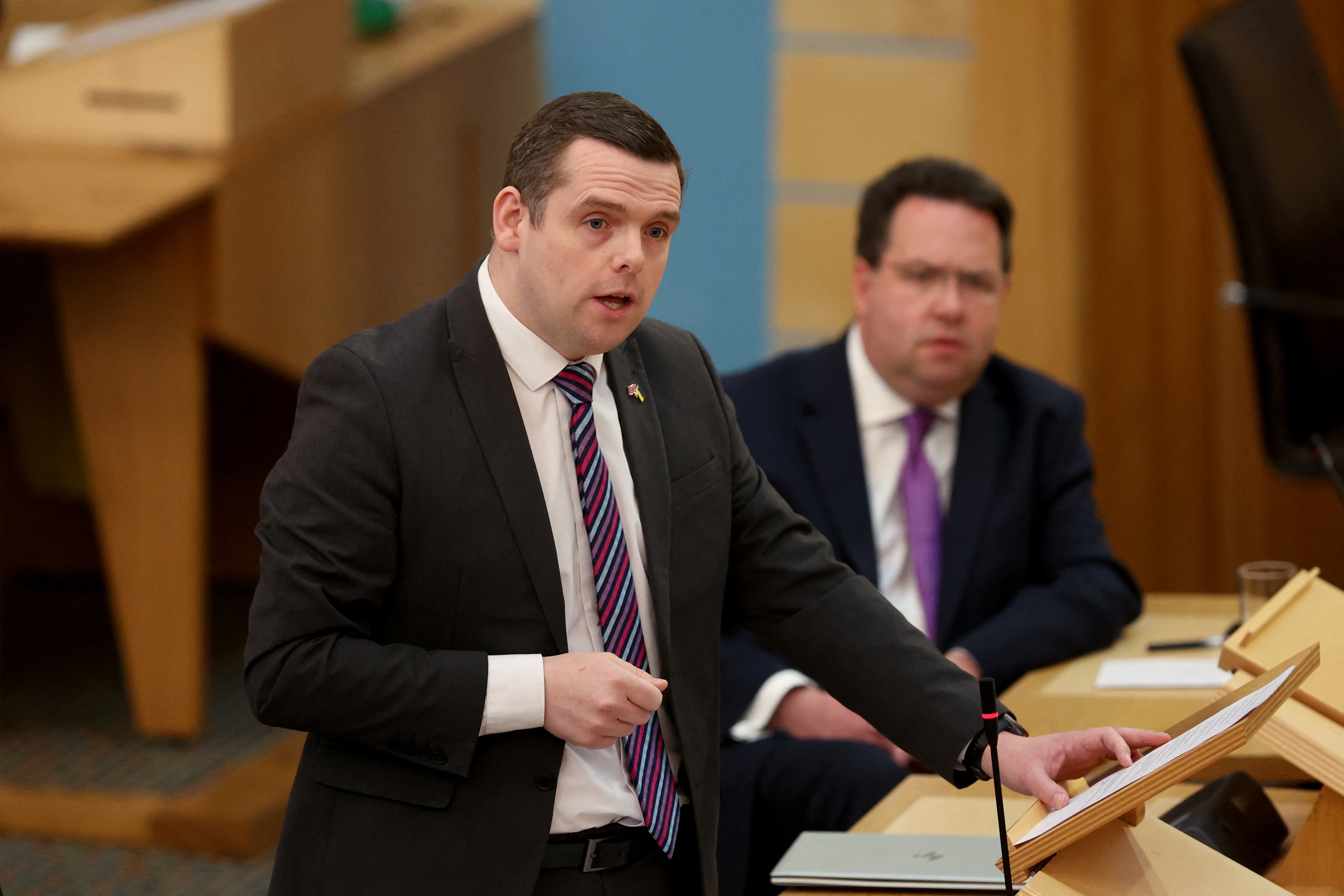 Scottish Conservative leader Douglas Ross was speaking in Dumfries on Monday (Russell Cheyne/PA)