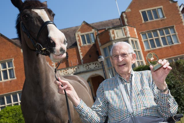 Frank Grace, 90, said meeting Rosie the horse made his day (Andrew Williams/Care UK/PA)