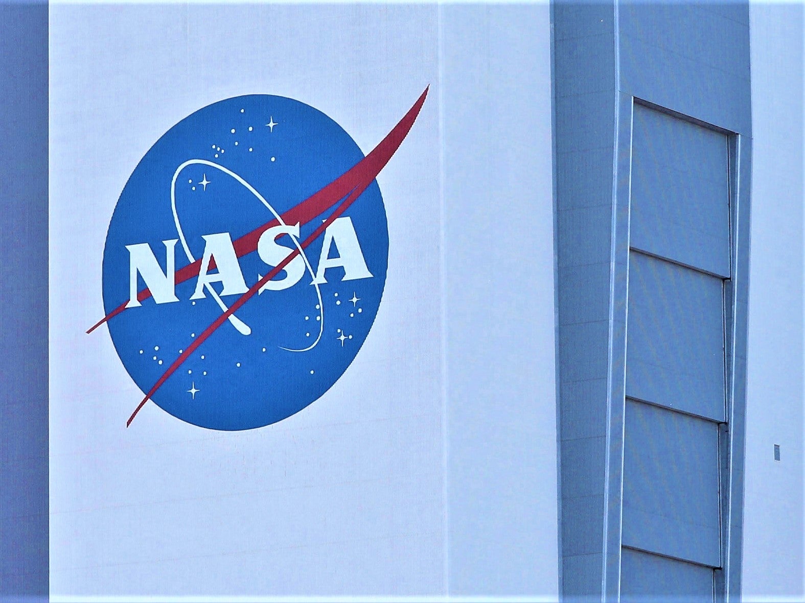 Nasa’s logo on display at the Kennedy Space Center in Florida 17 March, 2022