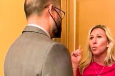 Marjorie Taylor Greene defends Jan 6 because it ‘only happened one time’ as she berates journalist on video
