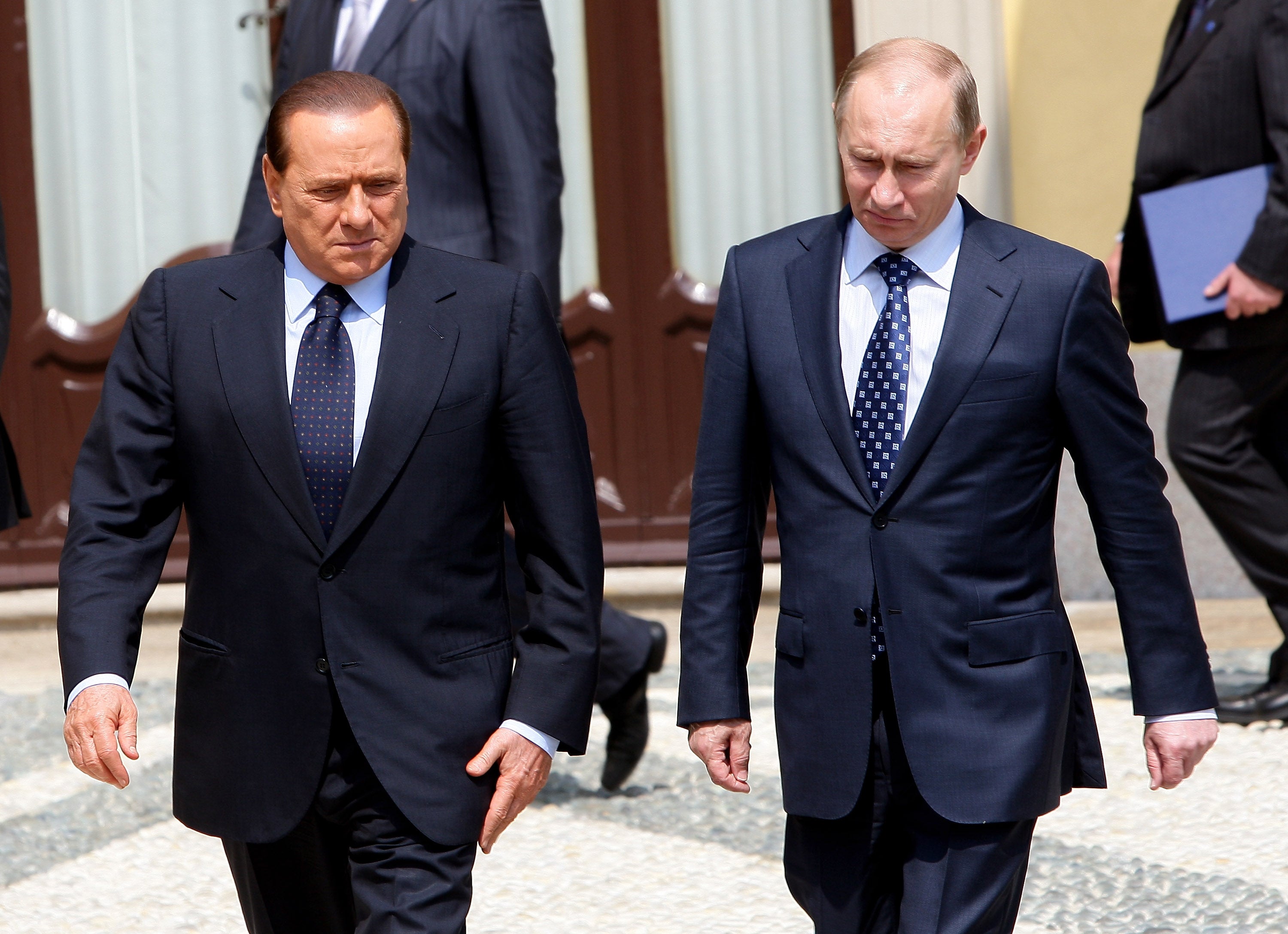 File photo: Italian prime minister Silvio Berlusconi (left) and Russian president Vladimir Putin meet in Lesmo, Italy, in 2010