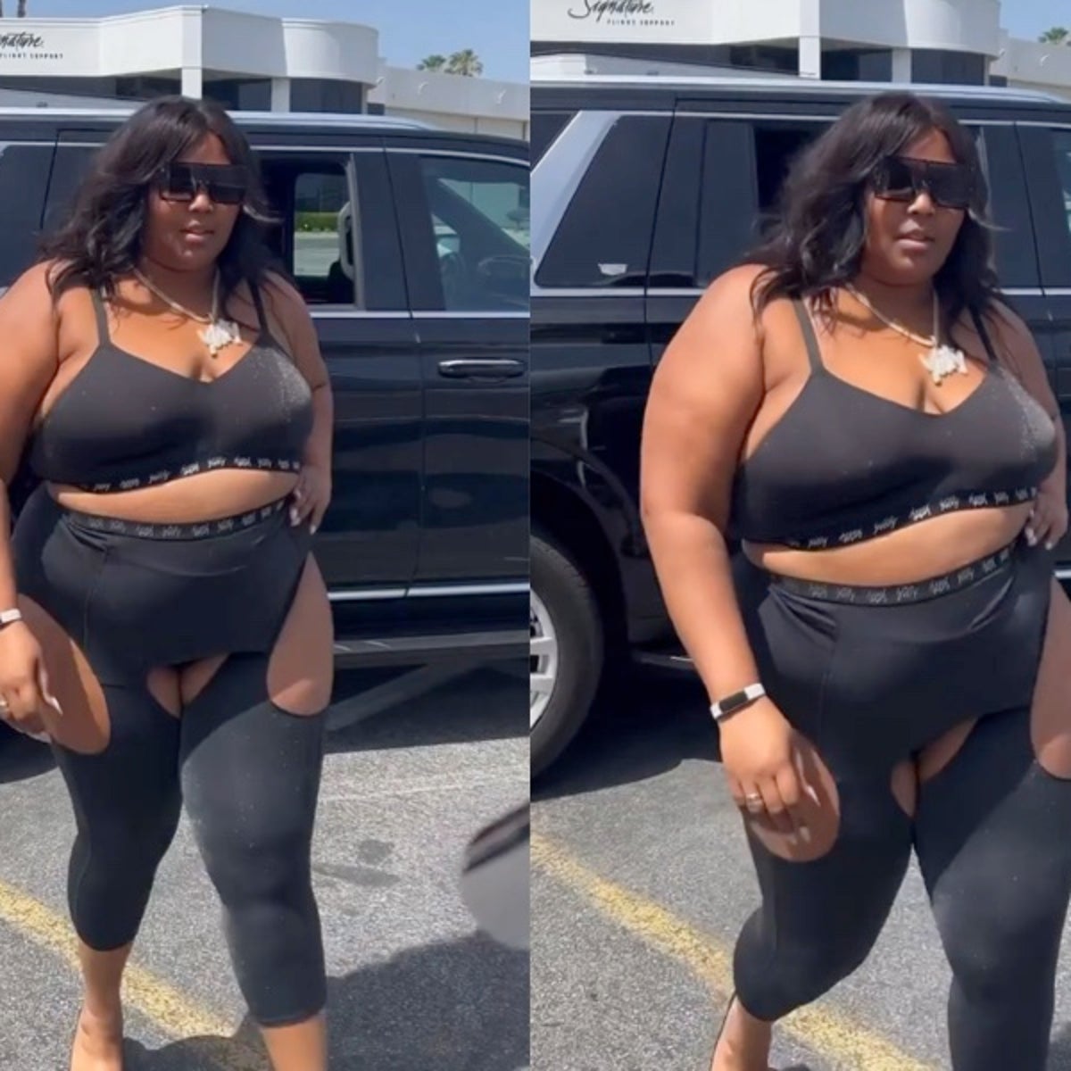 udsultet heroisk Holde Lizzo wears cut-out leggings from new shapewear line to excitement of fans:  'I can't wait to order' | The Independent