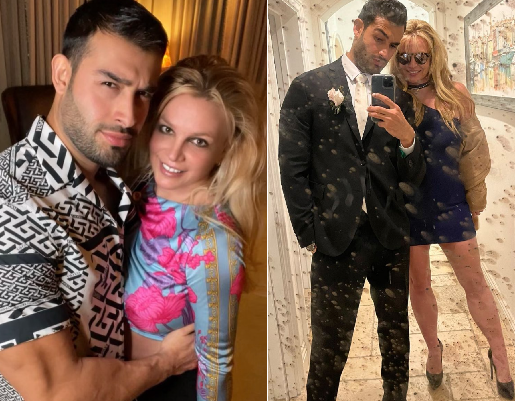 What a time to be alive: Britney, pictured with husband Sam Asghari, took to Instagram to announce news of baby No 3