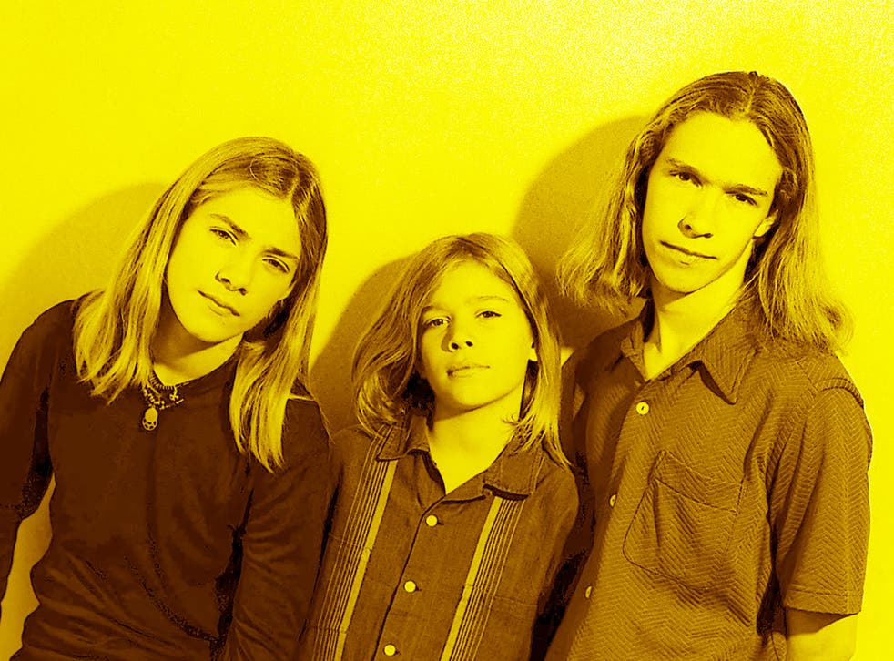 <p>‘I’m surprised more people weren’t worried about us when you look at the things we were writing at that age’: (from left) Taylor, Zac and Isaac Hanson in 1997</p>