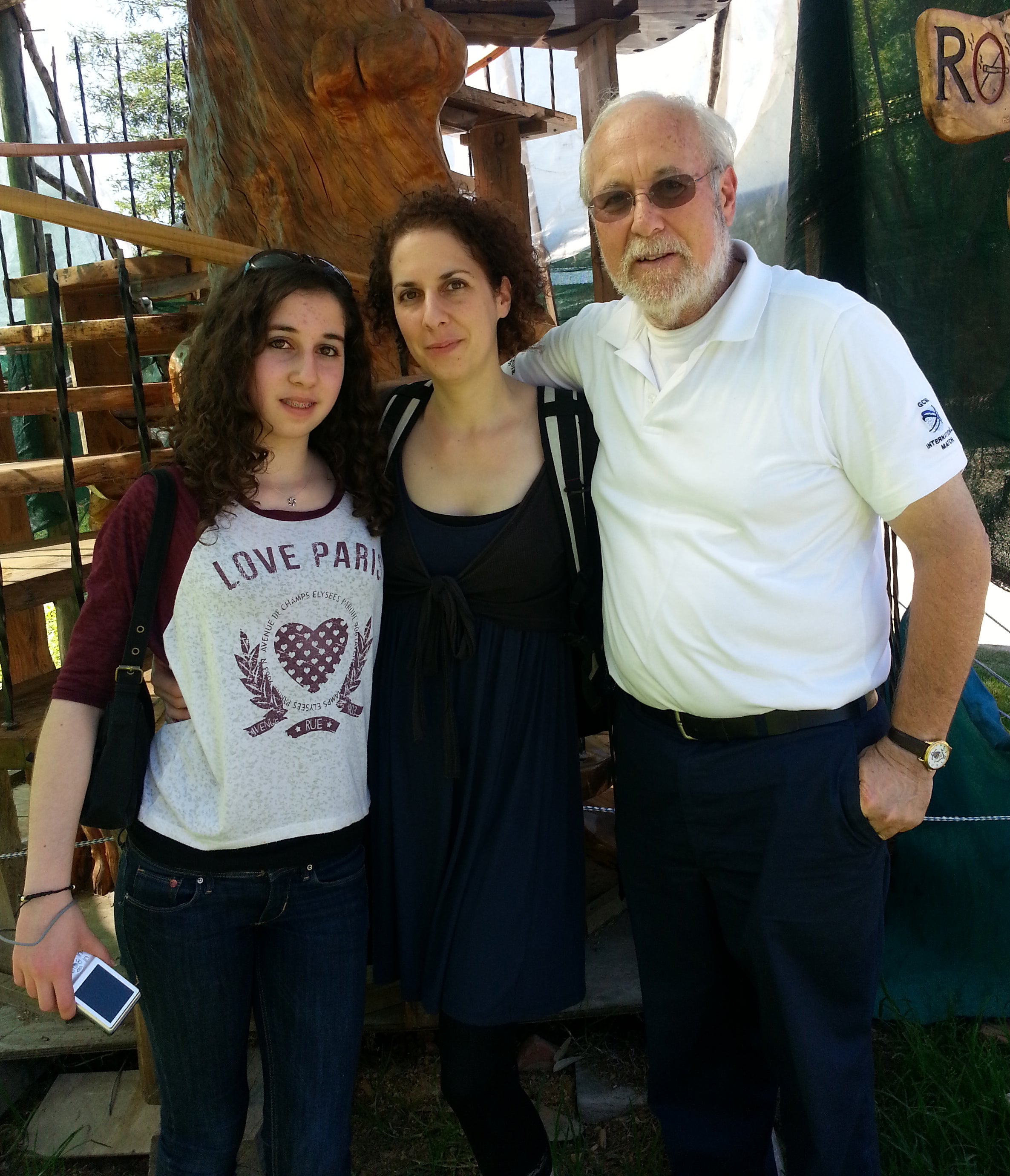 Rivka Gottlieb, centre, with her father Michael and her daughter (Family Handout/PA)