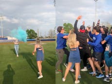 Soon-to-be father criticised for celebrating with baseball teammates instead of girlfriend after gender reveal