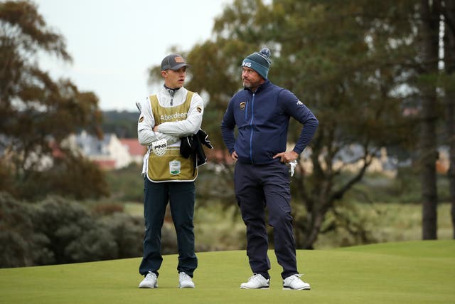 Lee Westwood, right, with his son Sam (Jane Barlow/PA)