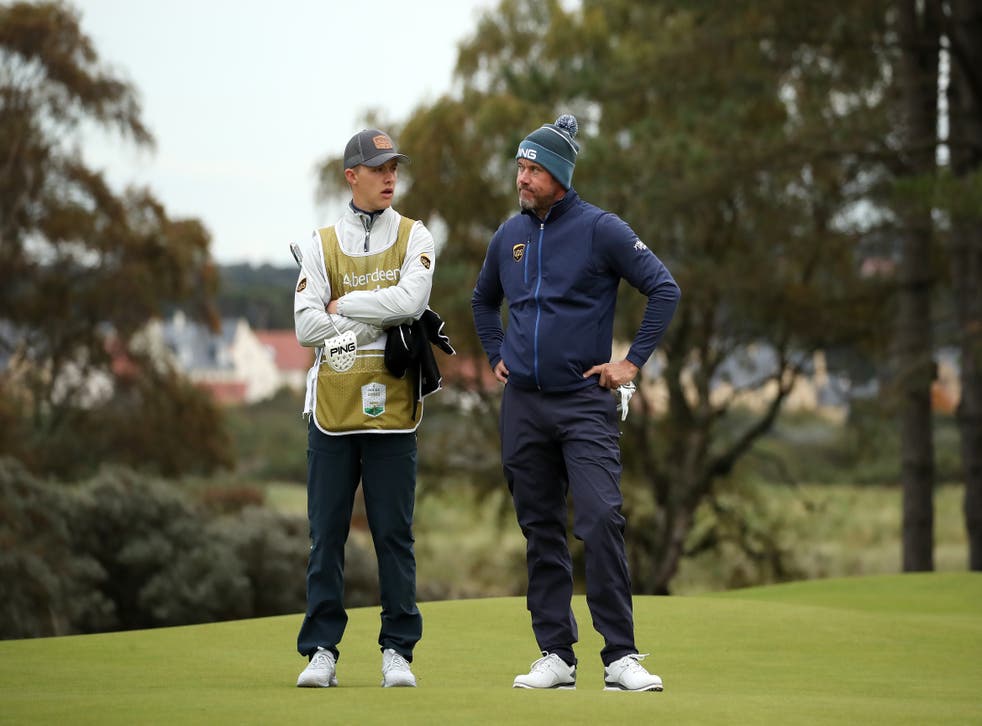 Lee Westwood, right, with his son Sam (Jane Barlow/PA)