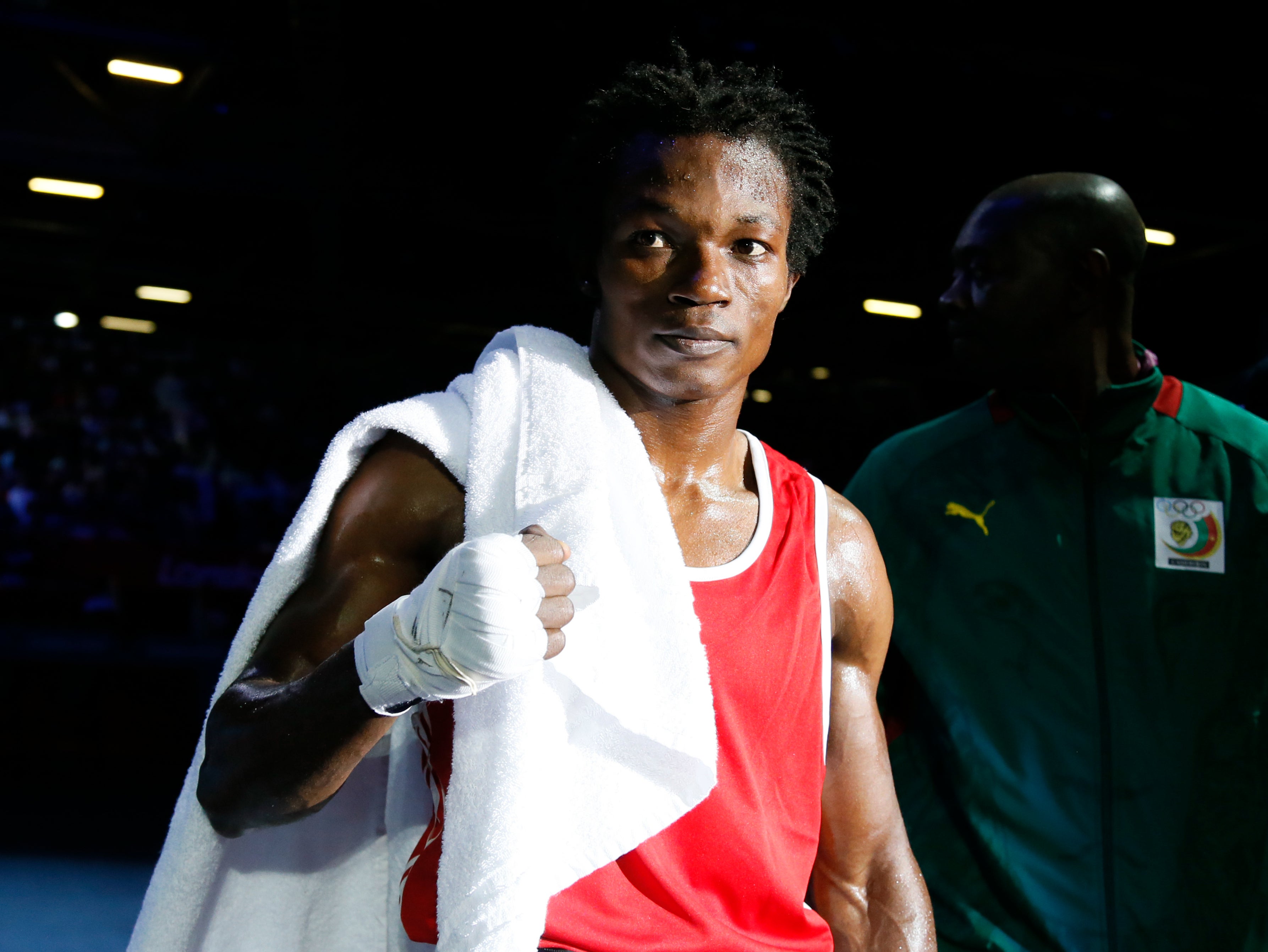 Thomas Essomba in 2012 following victory in his first bout at the Olympics