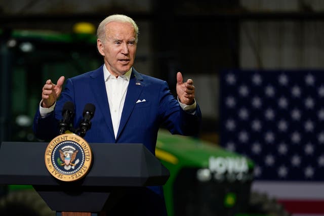 <p>President Joe Biden speaks at POET Bioprocessing in Menlo, Iowa</p>