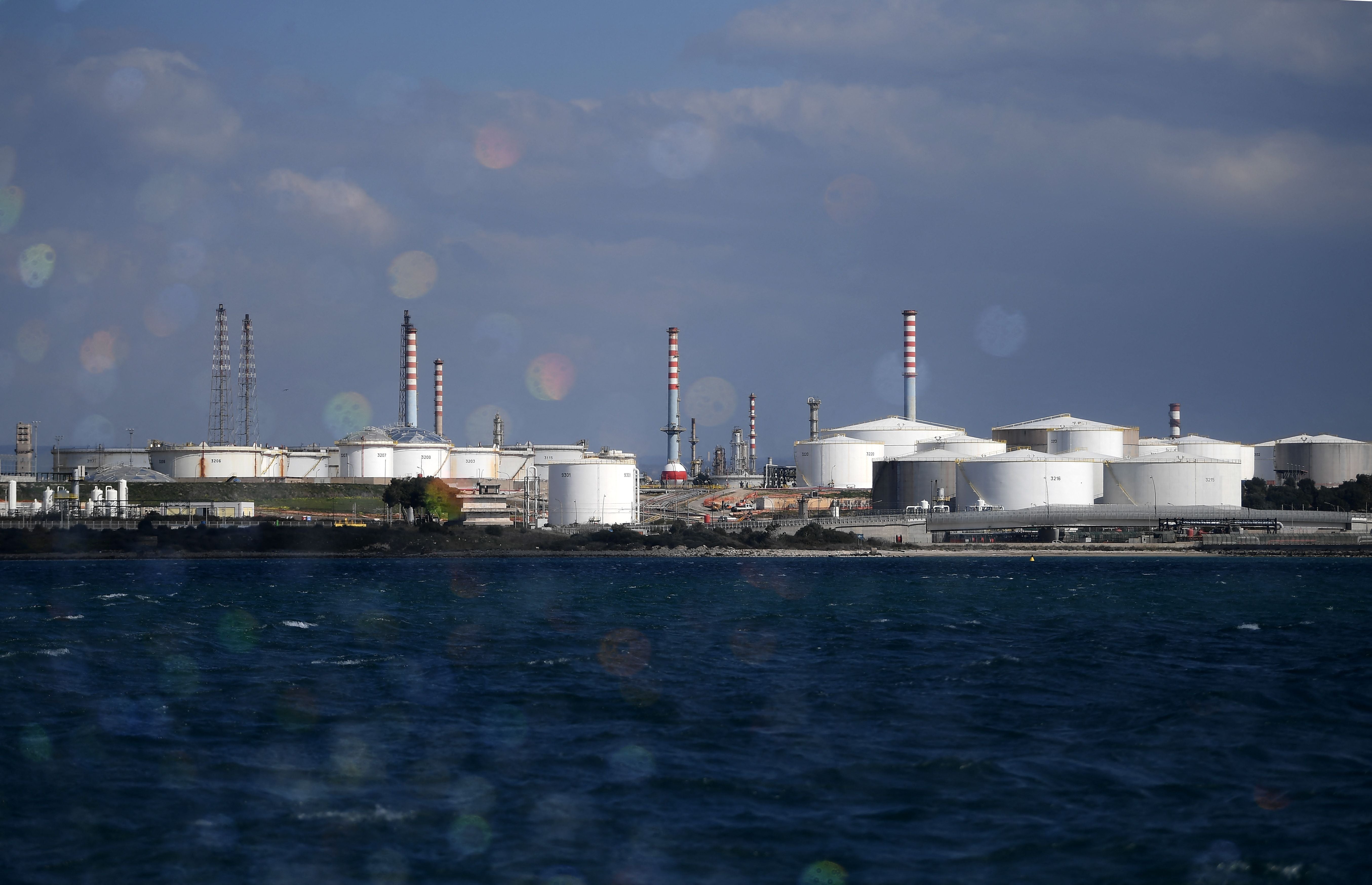 File photo: A view of the Taranto refinery in southern Italy in March