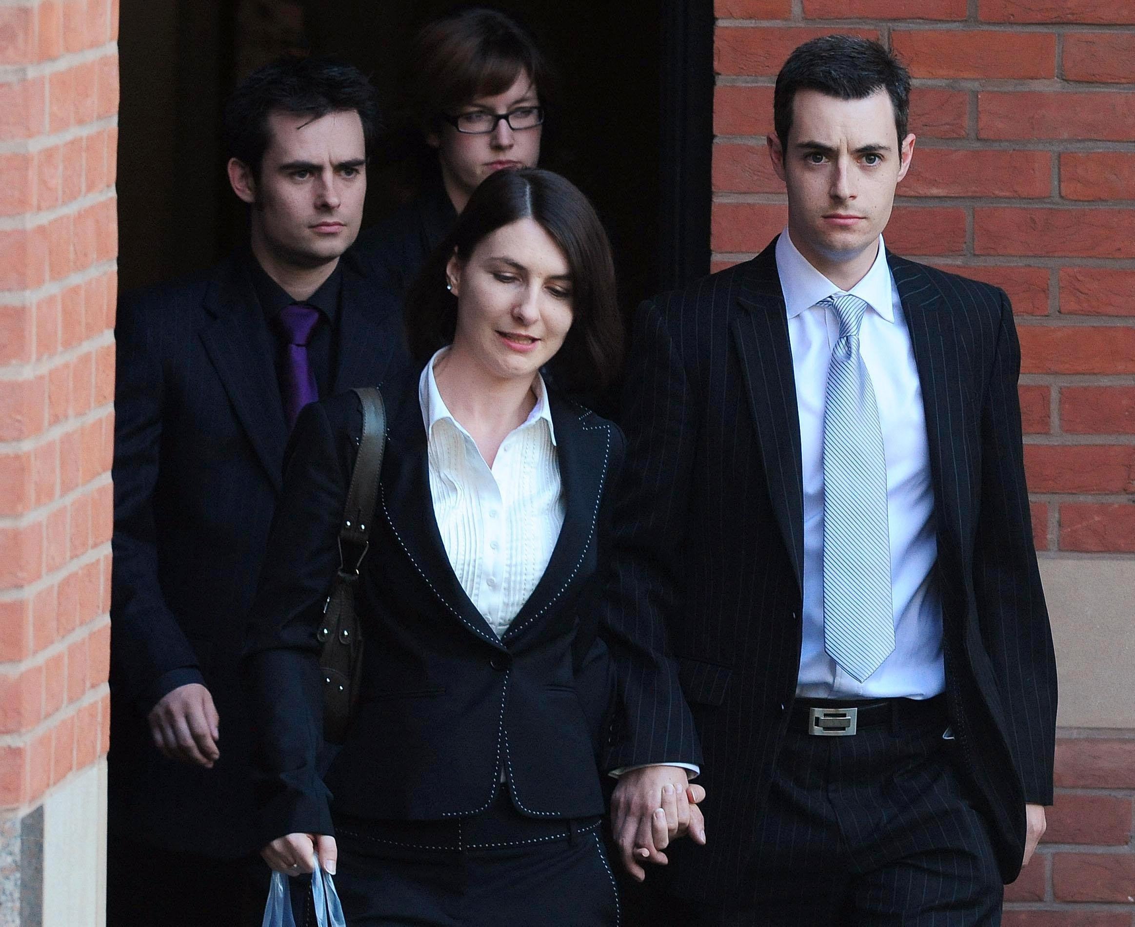 Real life brothers Anthony and Mark (left) leave Teeside Crown Court after their mother was jailed for six and a half years and their father was jailed for six years and three months