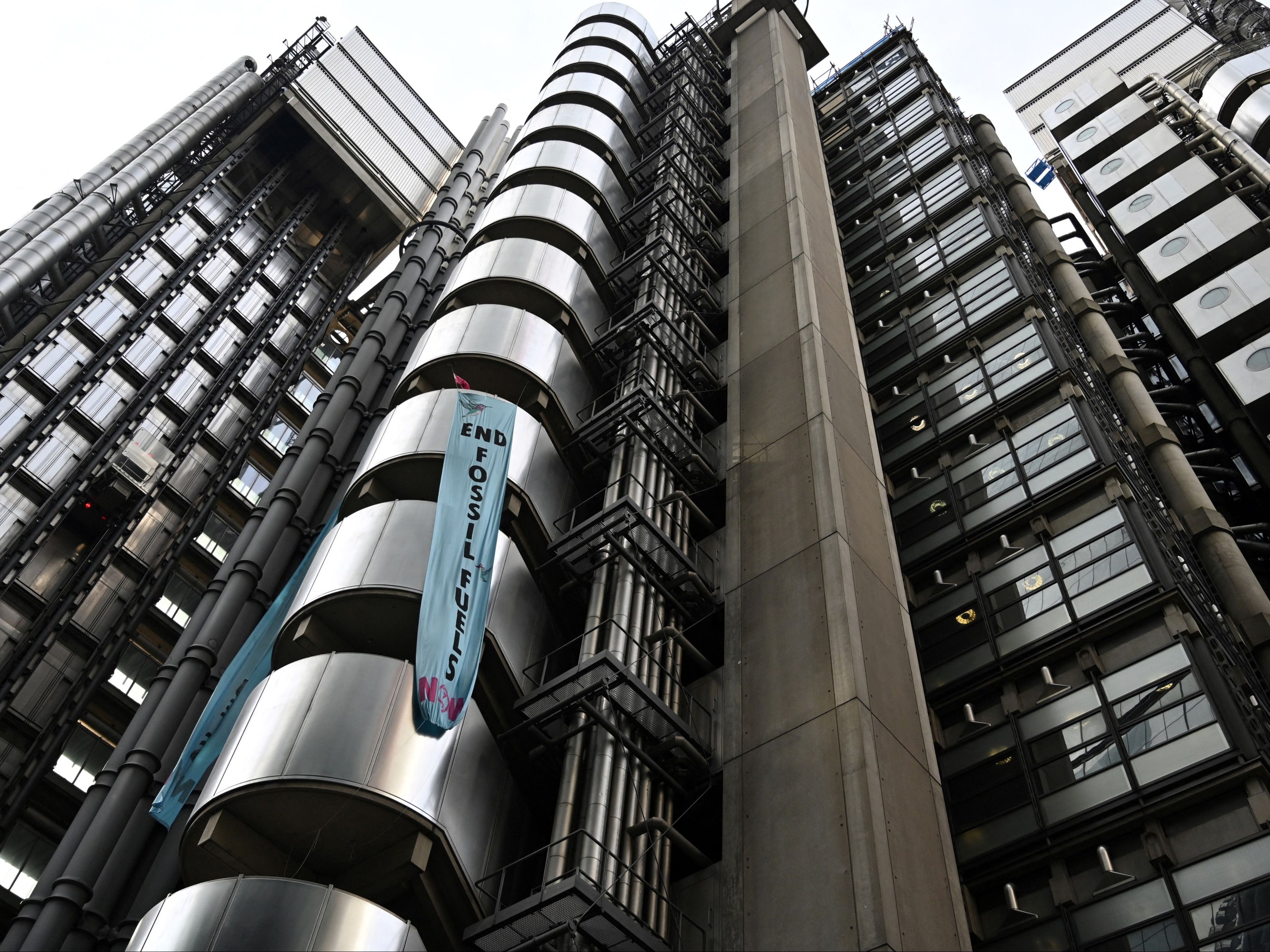 Activists from the Extinction Rebellion, demonstrate at the Lloyds of London’s head office