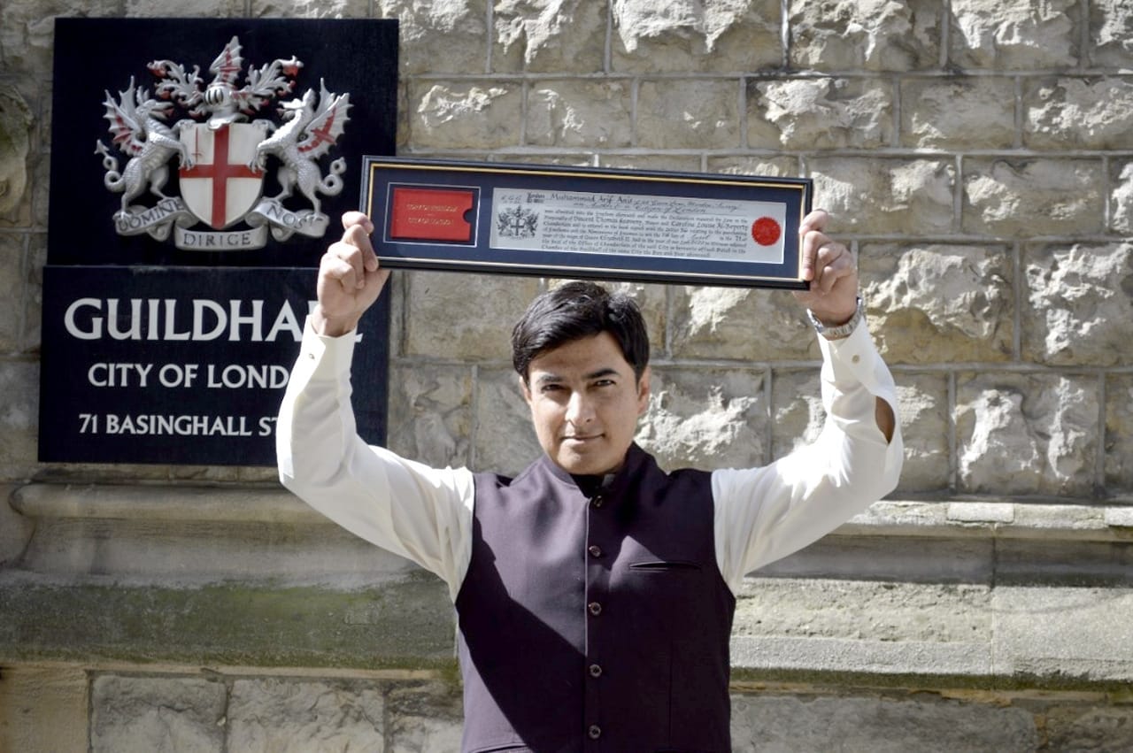 Arif Anis has been recognised for his work on the One Million Meals campaign (Freedom of City London Award/PA)