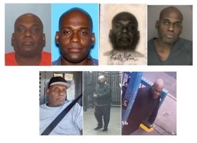 <p>Frank Robert James is pictured in images shared by the NYPD</p>