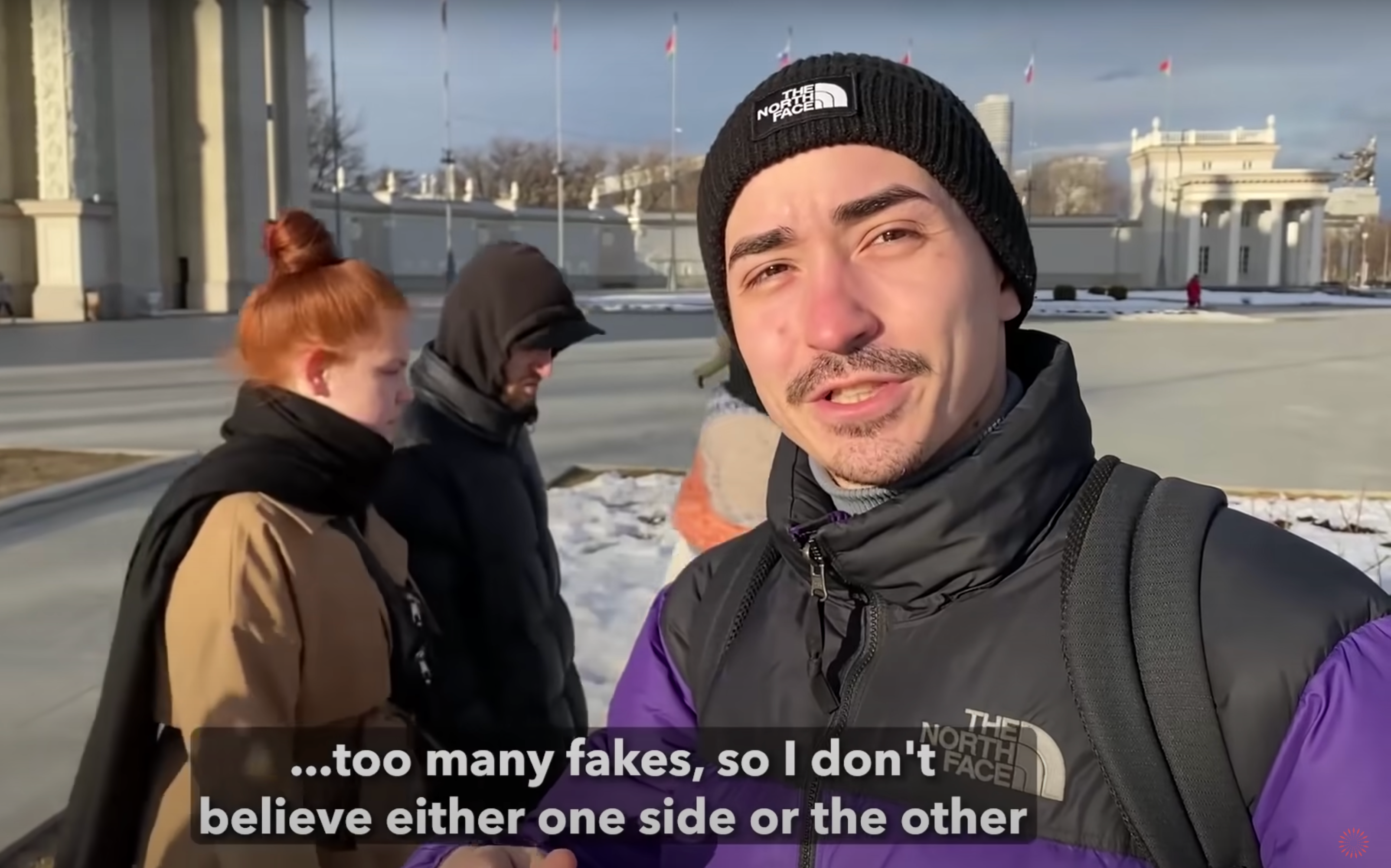 A pedestrian in Moscow says he doesn’t know whether to believe the atrocities in Bucha, Ukraine