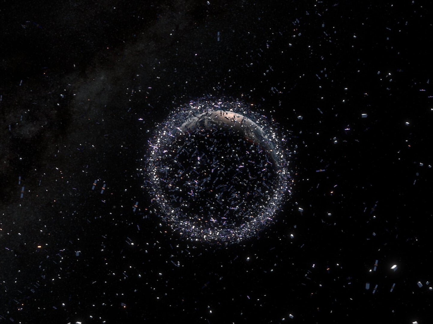 Representational image of space debris