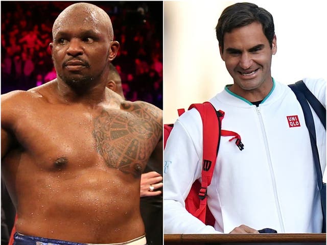 <p>Dillian Whyte and Roger Federer</p>