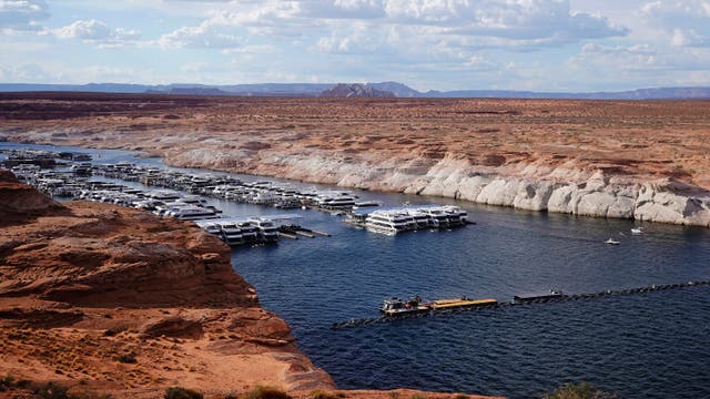 <p>Water in Lake Powell on the Colorado River has recently fallen to its lowest level in over 50 years </p>