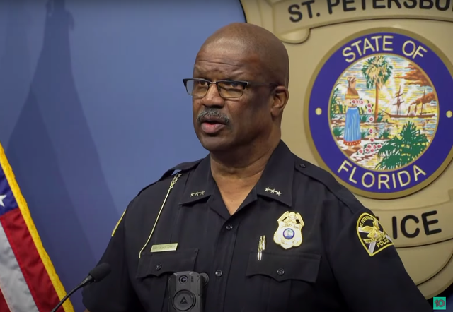 <p>Chief Anthony Holloway of the St Petersburg Police Department warns that the same killer may be behind two recent homicides</p>