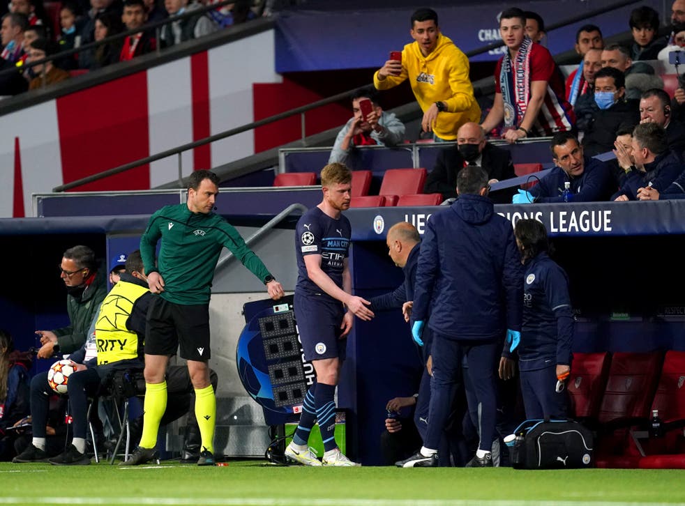 Kevin De Bruyne was forced off with an injury (Nick Potts/PA)
