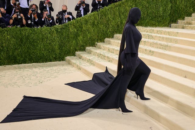 <p>Kim Kardashian wore an all-black ensemble to the Met Gala in 2021 </p>