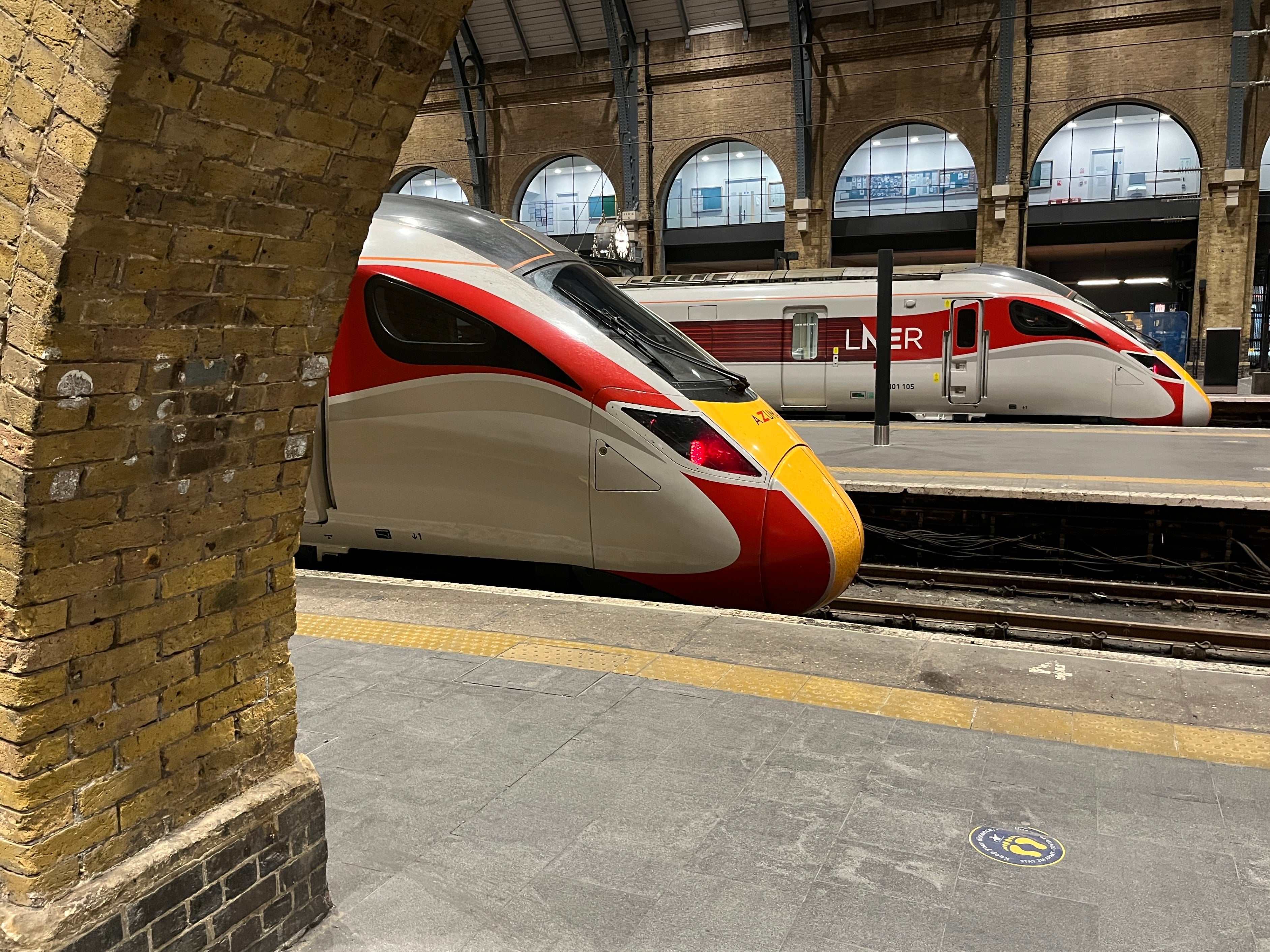 LNER Azuma trains at Kings Cross