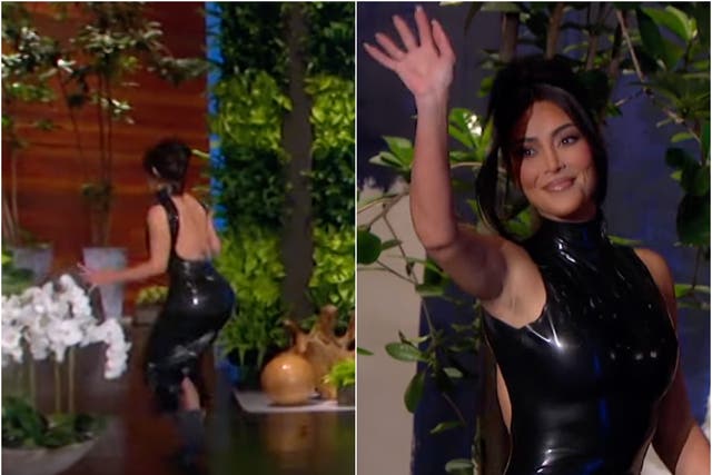 <p>Kim Kardashian sprints off ‘The Ellen Show’ </p>
