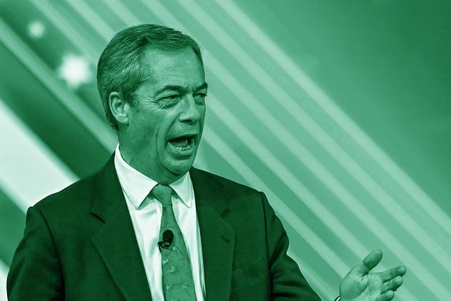 <p>Farage is now directing his anger at net zero climate policies</p>