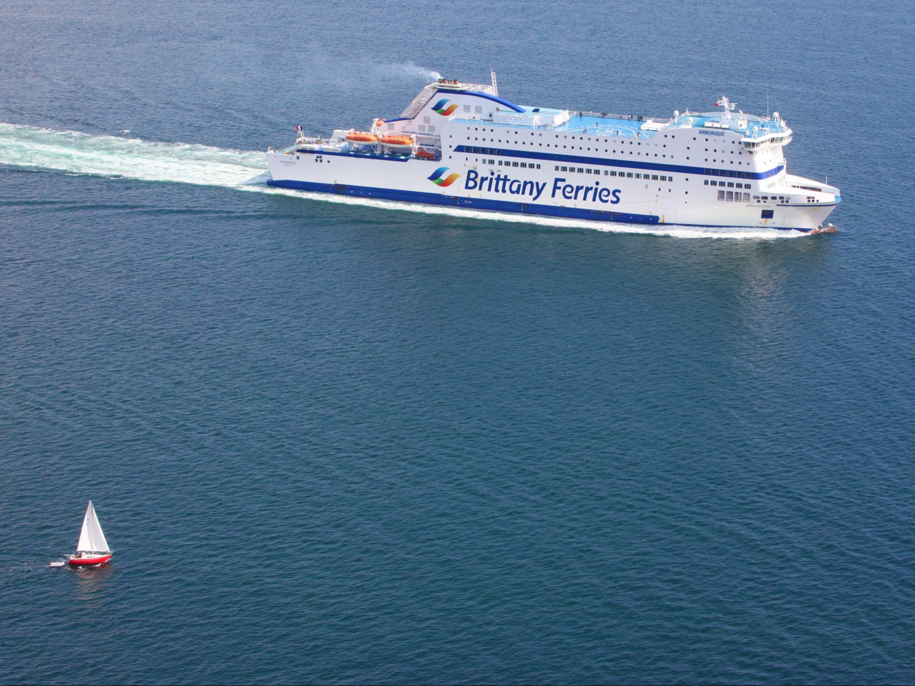 Plain sailing? The cross-Channel route from Brittany Ferries is running despite the riots