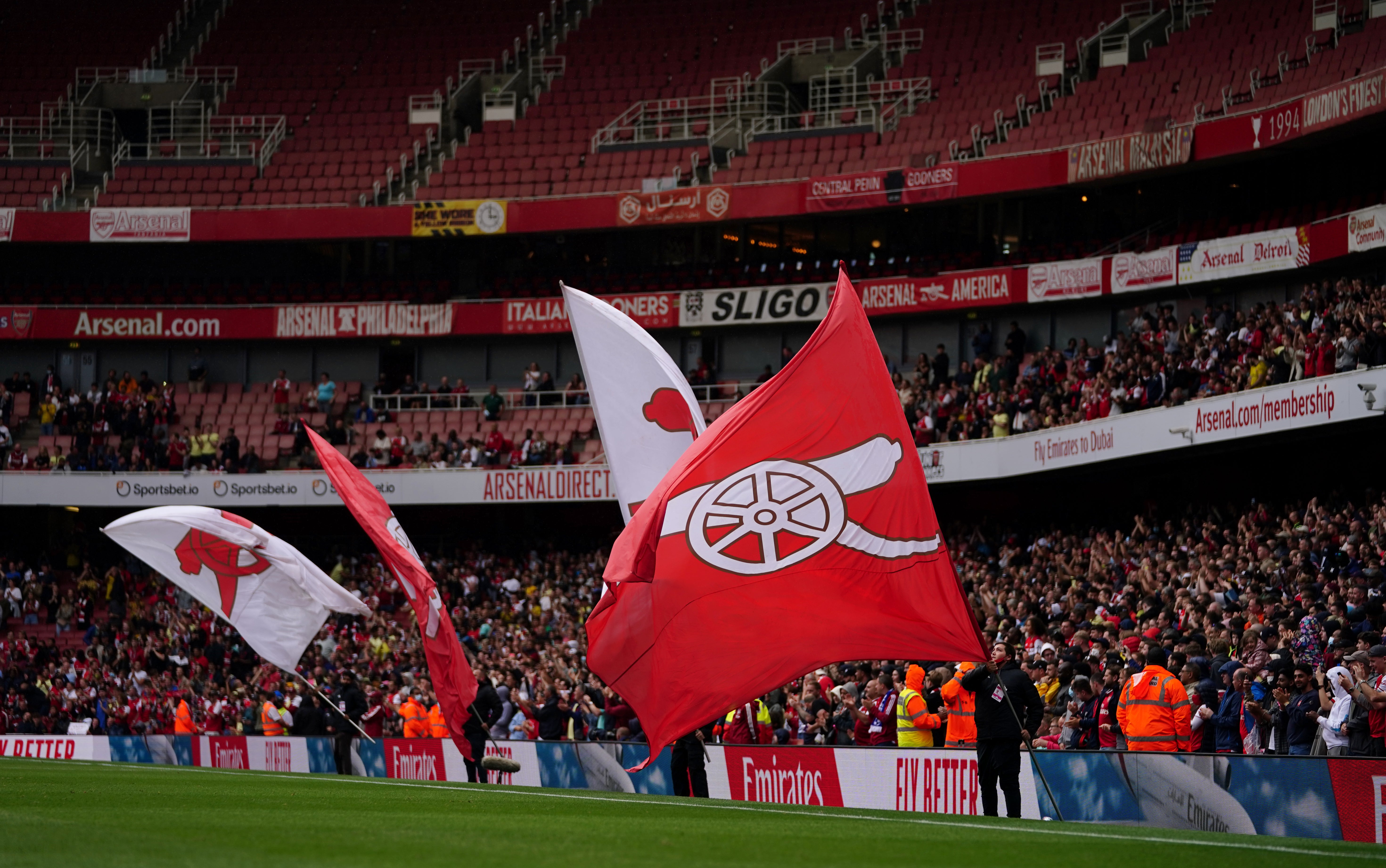 Arsenal ejected two supporters following homophobic abuse during their loss to Brighton. (Aaron Chown/PA)