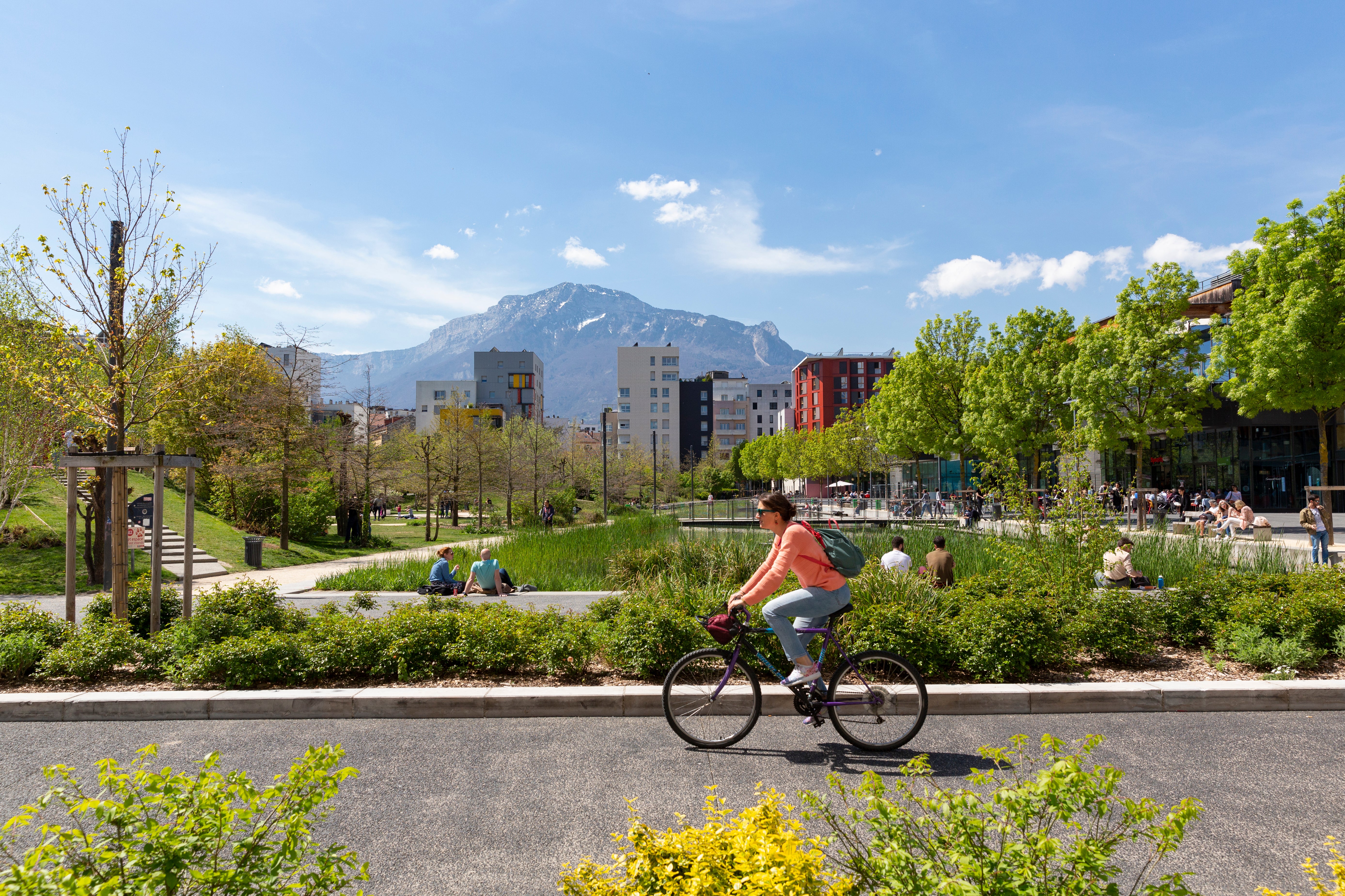 <p>A cyclist in La Caserne de Bonne, Grenoble </p>