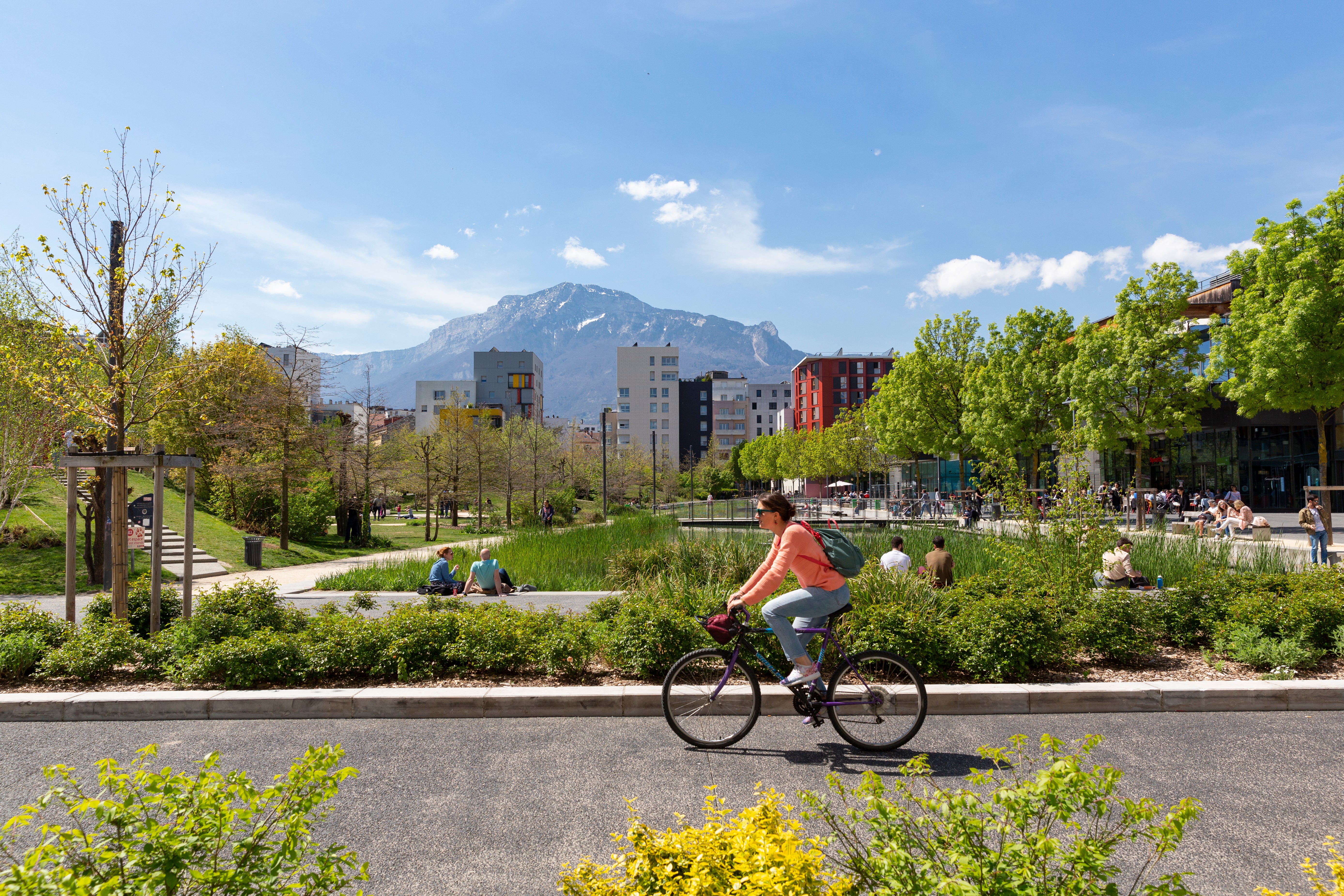 A cyclist in La Caserne de Bonne, Grenoble