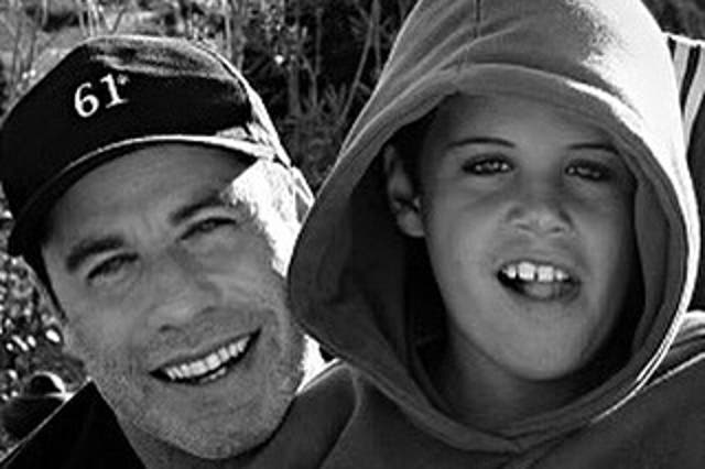 <p>John Travolta with his late son Jett</p>
