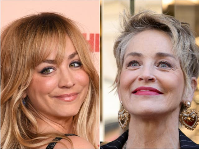 <p>Kaley Cuoco and Sharon Stone</p>