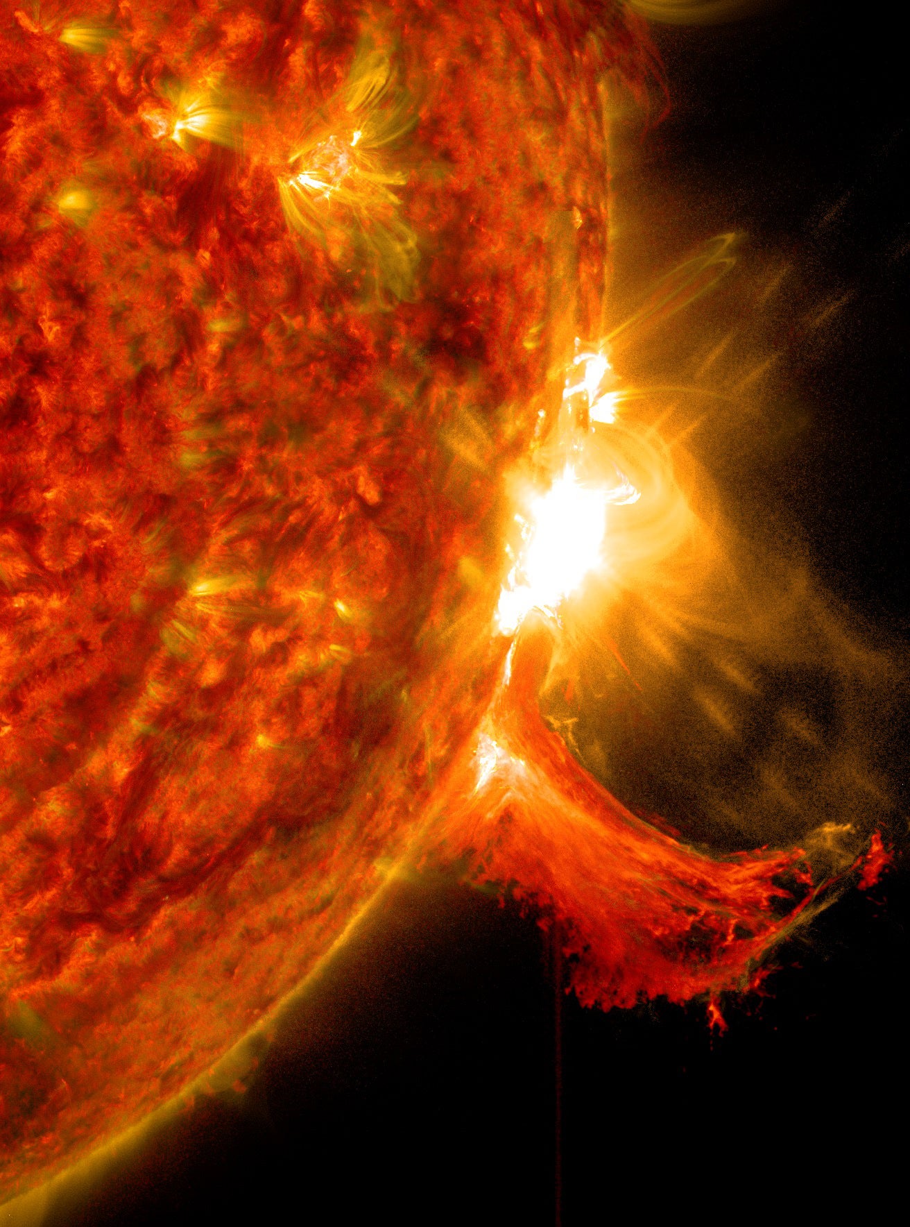 A solar flare captured by Nasa’s Solar Dynamics Observatory