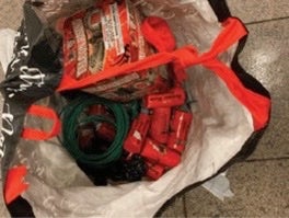 A bag of fireworks left behind at the scene of Tuesday’s shooting