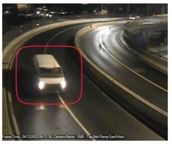 Surveillance footage of U-Haul van rented by Frank James