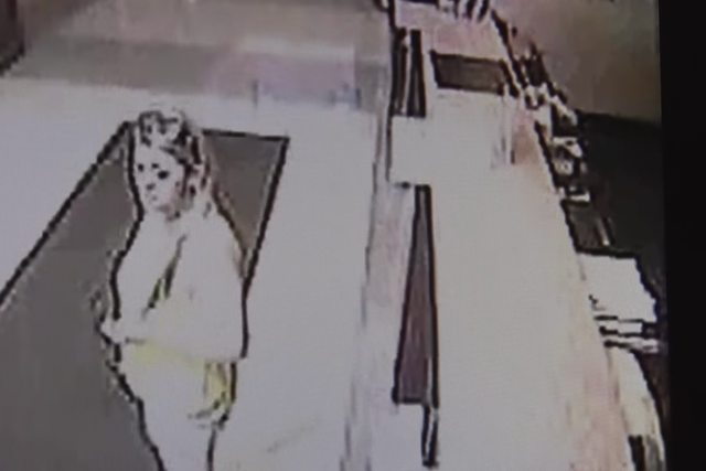 <p>Police believe this 2010 surveillance footage from a hotel in Hauppauge, New York, shows some of Megan Waterman’s last moments alive</p>