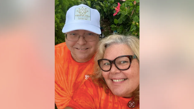 <p>Rick Parrish, left, says his wife, Virginia Celli-Olivo, was “doing something that she had done numerous times before, rescuing a turtle” when she was killed in a hit-and-run crash while trying to save one crossing the road.</p>