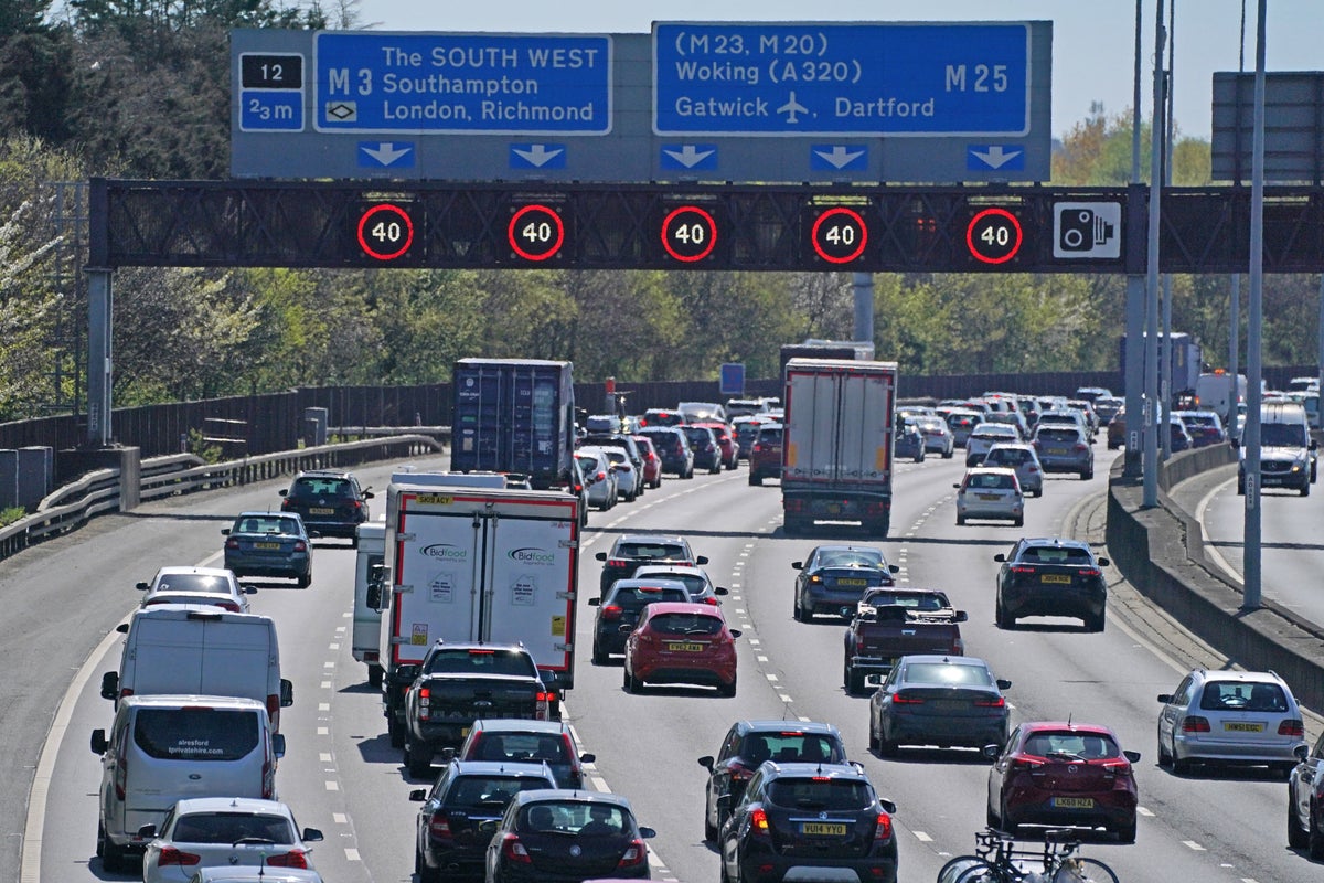 Overturned car shuts M3 motorway in both directions after crash